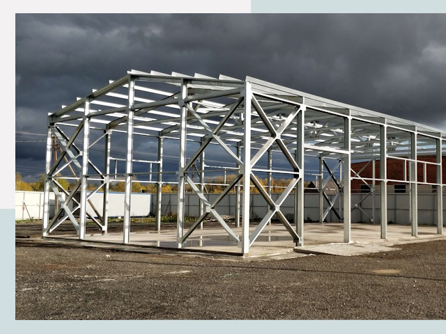 Двускатные ангары в Удомля от 623 руб. за квадрат