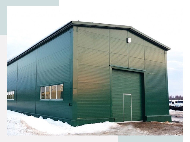 Двускатные ангары в Удомле